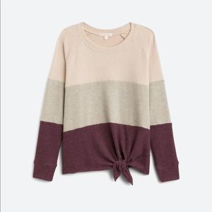 Nine Britton Araya Tie Front Brushed Knit Top
